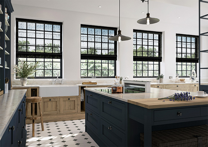 Brescia Voile, Raven Black - Twist&Fit Roman Blind - Image 6